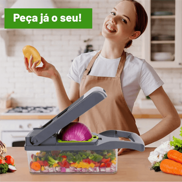 Fatiador Vegetal Multifuncional Com Cesta - 12 em 1 - Buzz Loja