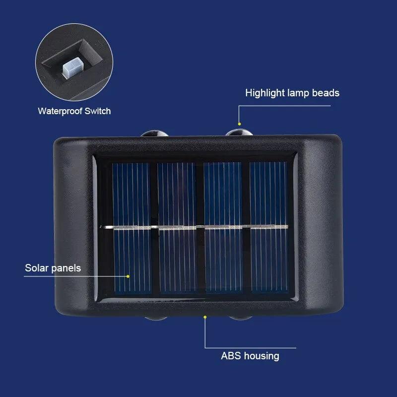 4 Led para Cima e para Baixo Luz de Parede à Prova D'água Movida a Energia Solar Facil Instalaçāo - Buzz Loja