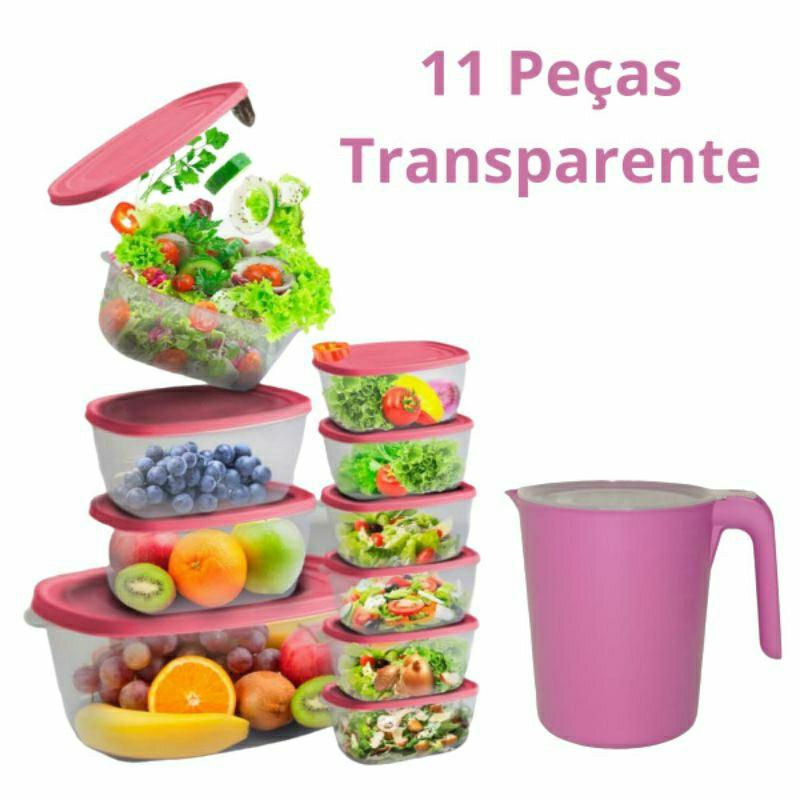 Kit Pote de Plástico e Jarra Vasilhas 11 Peças | Shopee Brasil - Buzz Loja