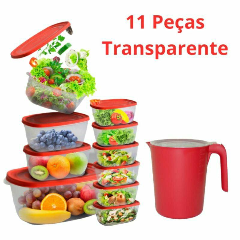 Kit Pote de Plástico e Jarra Vasilhas 11 Peças | Shopee Brasil - Buzz Loja