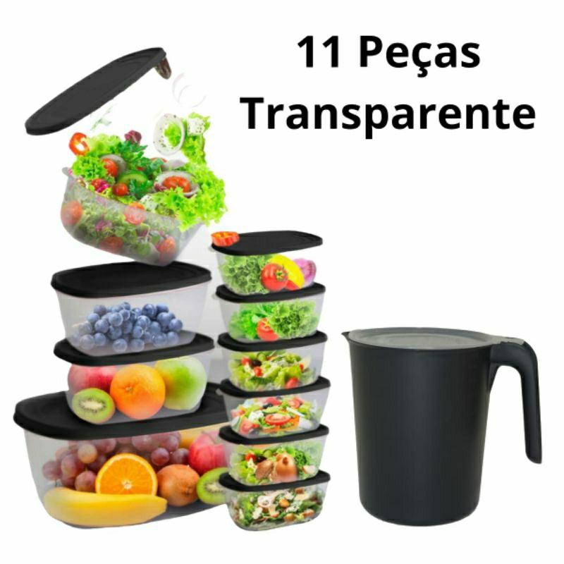 Kit Pote de Plástico e Jarra Vasilhas 11 Peças | Shopee Brasil - Buzz Loja