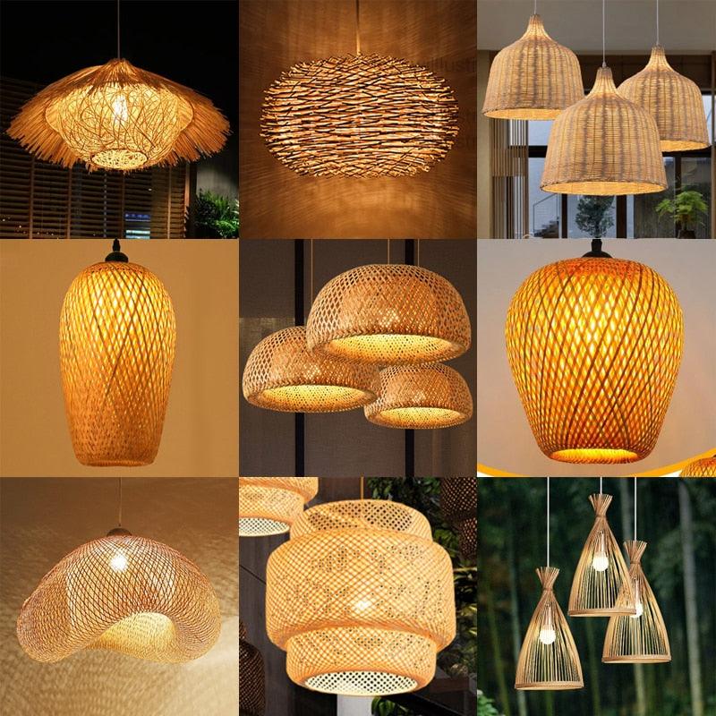 Luminária de Bambu Artesanal Para Casa - Buzz Loja