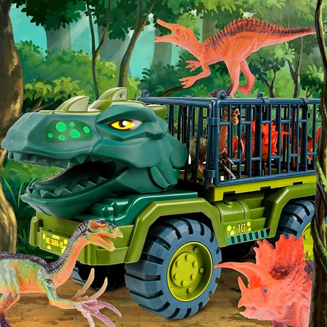 Carrinho Dinossauro Rex + Brinde (12 Dinossauros) - Buzz Loja